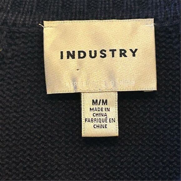 Industry Women's Medium Blue Collared Sweater Polo Ribbed Hem & Cuffs - Picture 9 of 9